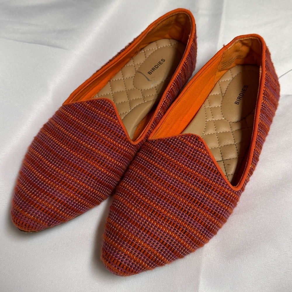 BIRDIES The Heron Loafer Flat Sangria Stripe Size 8